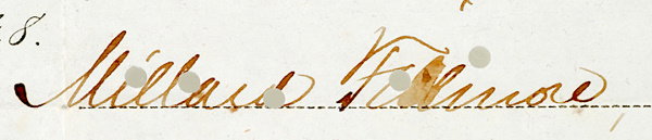 MILLARD FILLMORE, 1848 Bond Signed - 2