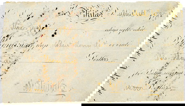 ROBERT MORRIS, Autograph Endorsement Signed: AutographsRobert Morris Autograph Endorsement Signed Twice! With “...want of protest shall not impair the responsibility of Robt Morris.” ROBERT MORRIS, Signer of the Declaration of Indepe