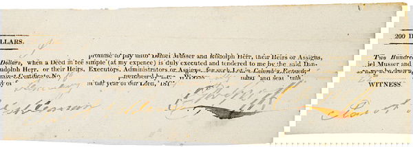 Early Lottery Tickets, 1814 PA Land Lottery: Colonial LotteryExtremely Rare 1814 Land Lottery Ticket January 27, 1814, Columbia (PA.), $200, Land Lottery Ticket for Winning a Property Lot, Choice Very Fine. Partially-Printed Date. This very rare