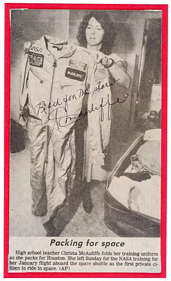 ASTRONAUT, CHRISTA McAULIFFE Signed Picture - 2