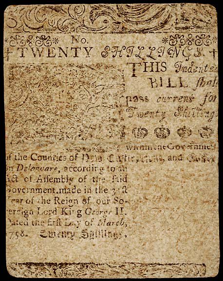 400: Benjamin Franklin Printed Colonial Currency