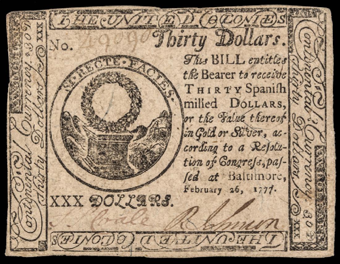 Continental Congress Currency TWO 1777 Notes (1 of 10)