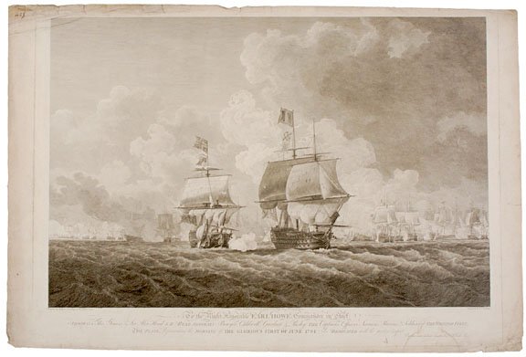 British Naval Print, 1796,Engraved by B.T. Pouney