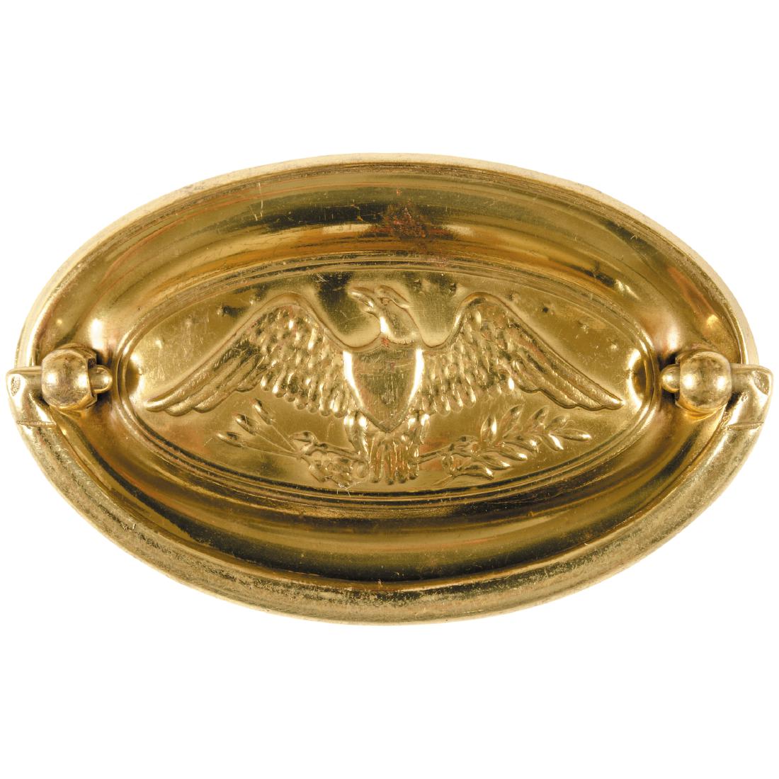 1800s Set Of Brass Heraldic American Eagle Drawer Pulls