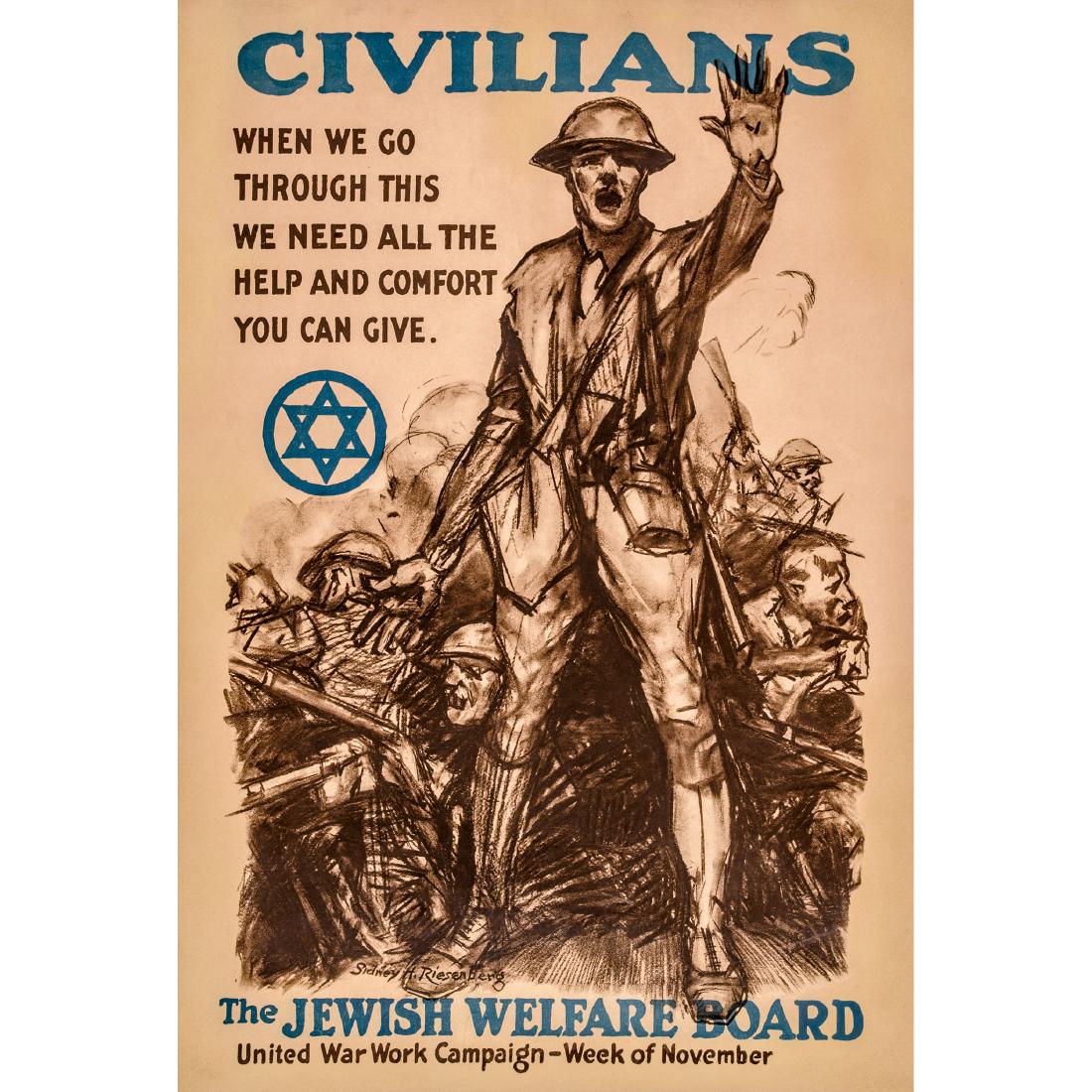 c. 1918 World War I - Jewish Welfare Board Poster (1 of 2)