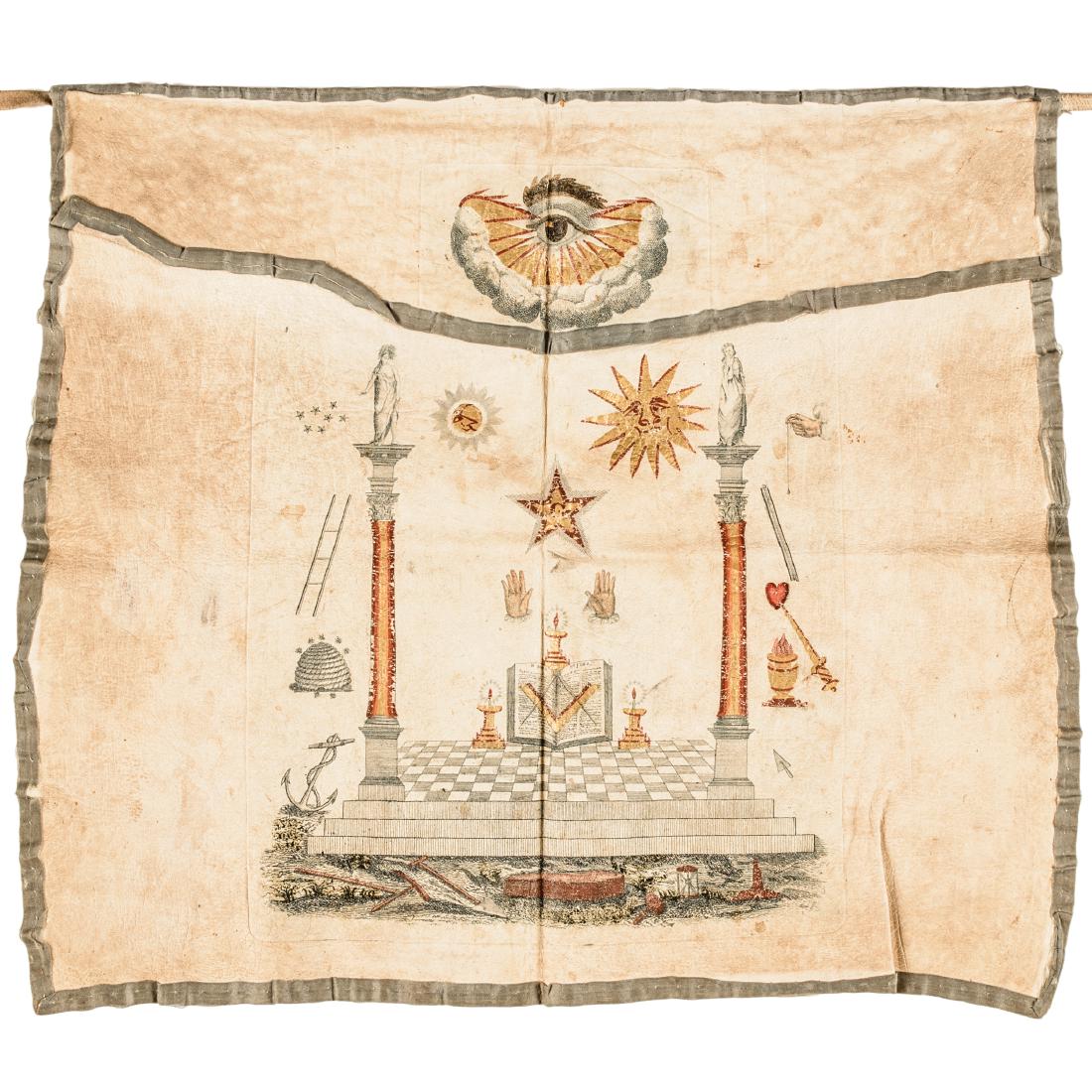 Abner Reed Masonic Apron w/ Coin Silver Medallion (1 of 4)