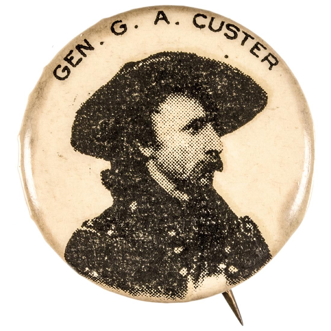 1896-Dated General A George Custer Photo Pinback (1 of 2)