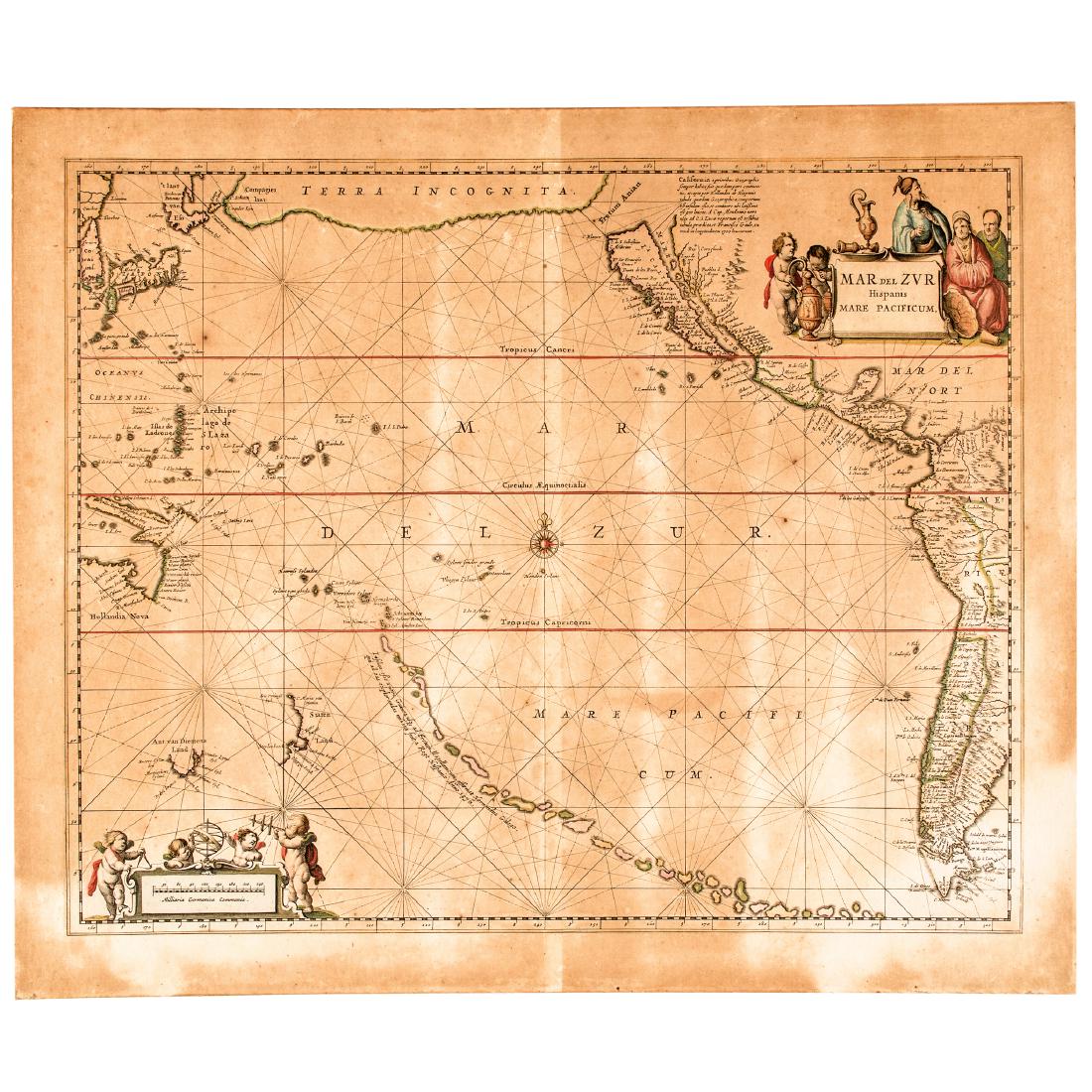 c. 1650 Map: Mar del Zur Hispanis Mare Pacificum (1 of 4)