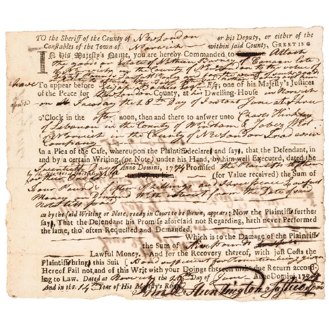 Governor SAMUEL HUNTINGTON Founding Father/Signer (1 of 4)