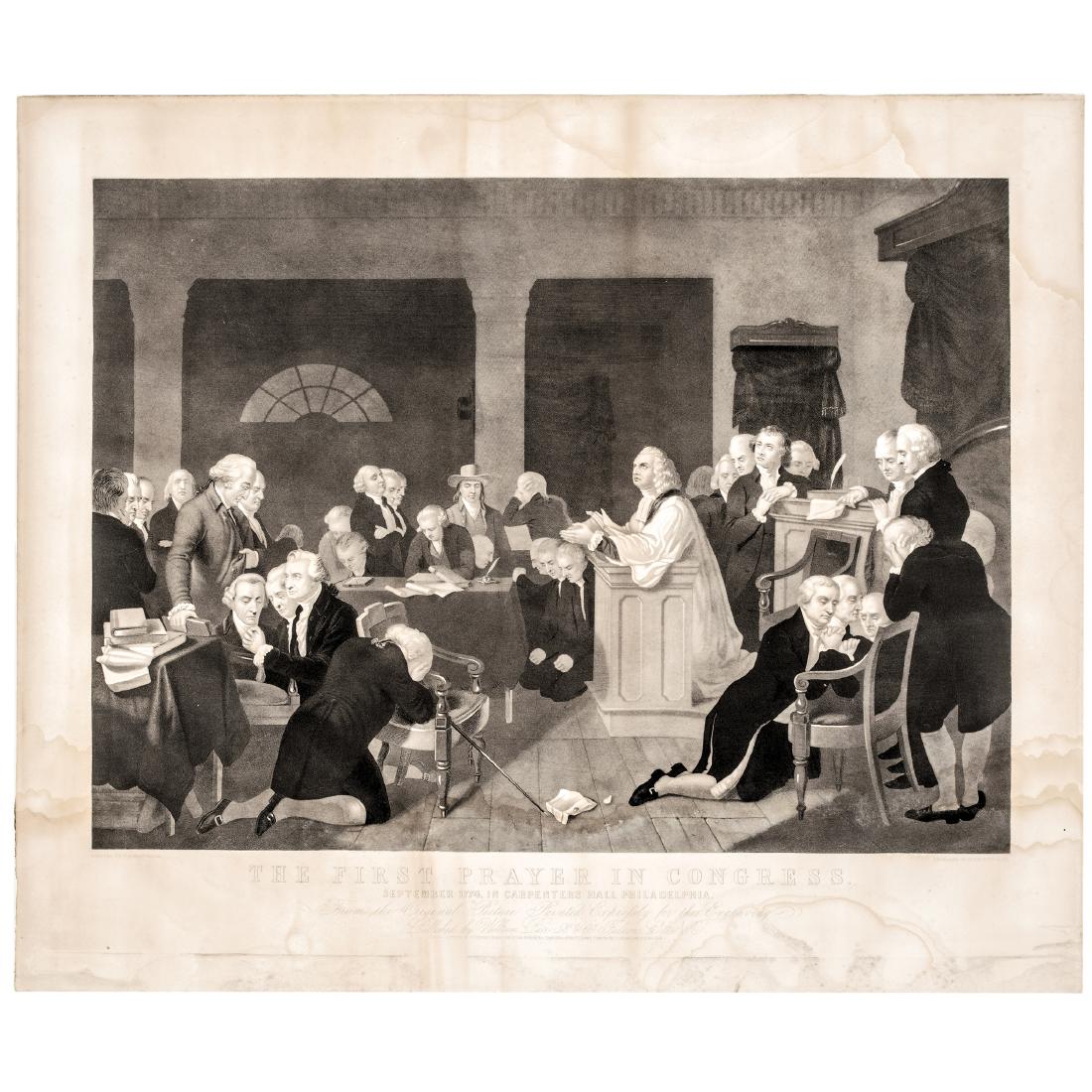 1848 Engraving: The First Prayer in Congress ... (1 of 4)