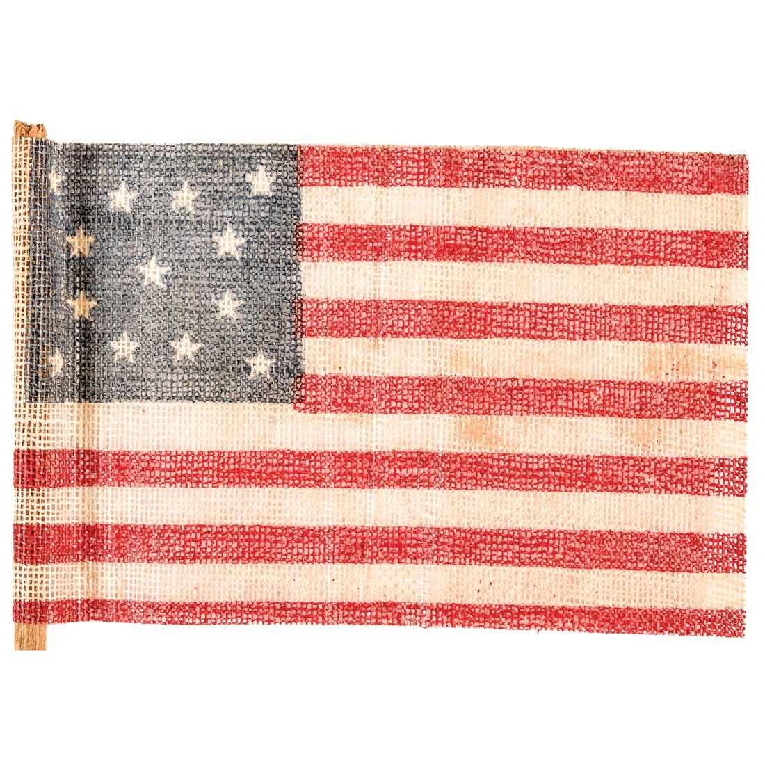 c 1876 13-Star US Parade Flag With Pole Choice EF (1 of 2)