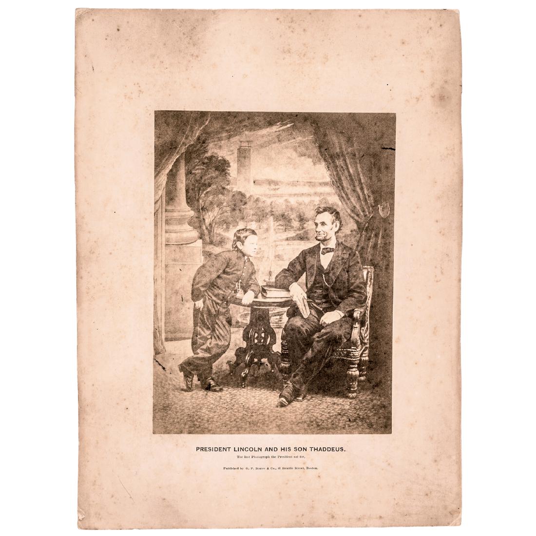 1865 President Lincoln + His Son Thaddeus Photo (1 of 2)