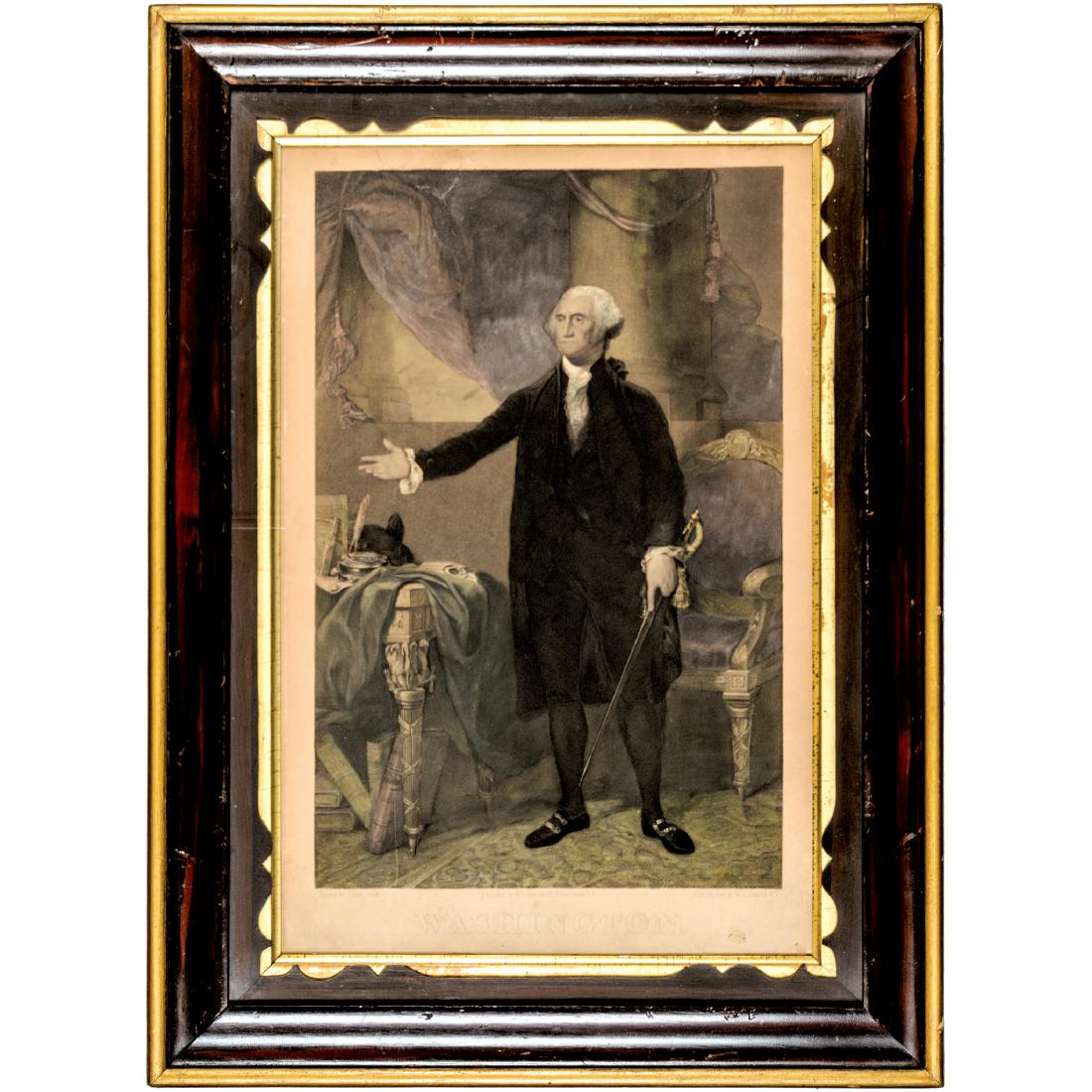 GENERAL WASHINGTON Lansdowne Portrait Engraving: Historic Americana "WASHINGTON" Classic Lansdowne Portrait Engraving by W. L. Ormsby After the Painting by Gilbert Stuart c. 1830 Hand-Colored Original Steel Plate Engraving titled, "WASHINGTON." Fame