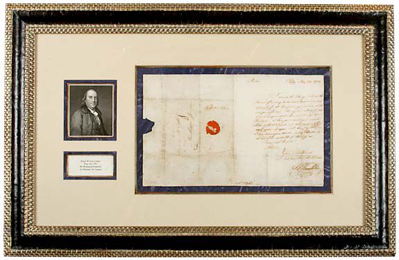 Benjamin Franklin Signed Letter, 1782