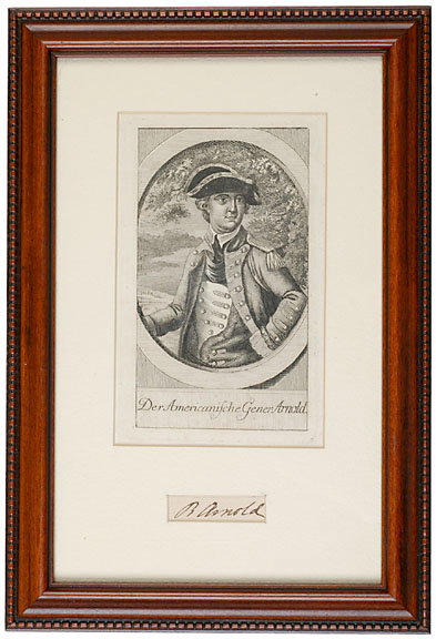 c.1780 Benedict Arnold Signature and Portrait