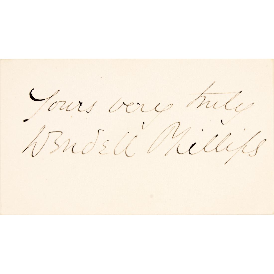 Autograph WENDELL PHILLIPS c. 1874 Signed Card (1 of 1)