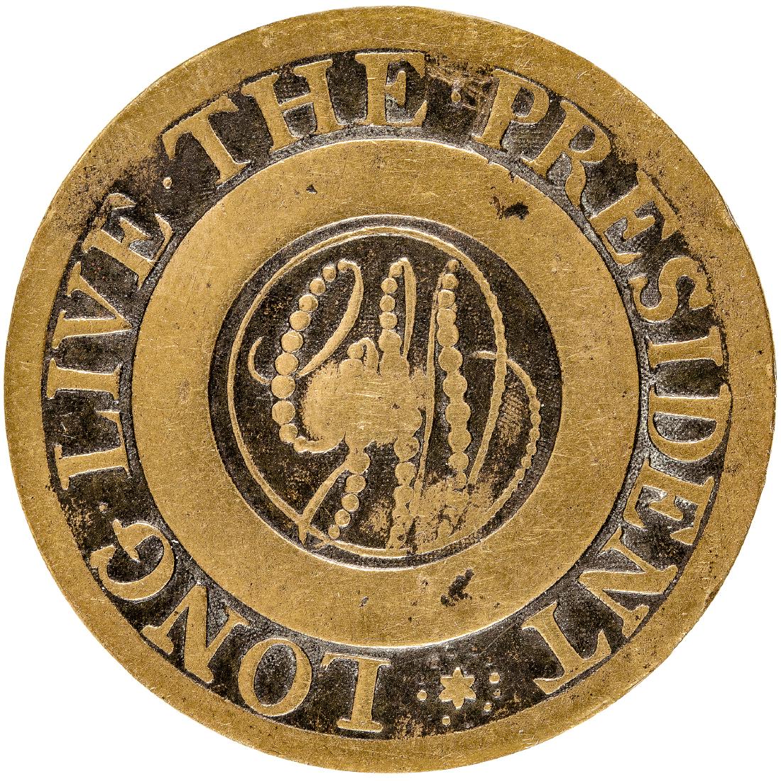 George Washington Inaugural Button Major Rarity: Washington Buttons George Washington LONG LIVE THE PRESIDENT (1789) Inaugural Commemoration Button with Script Letters "GW" (1789) George Washington Inaugural Button. Heavy Dotted Script "GW." With "L