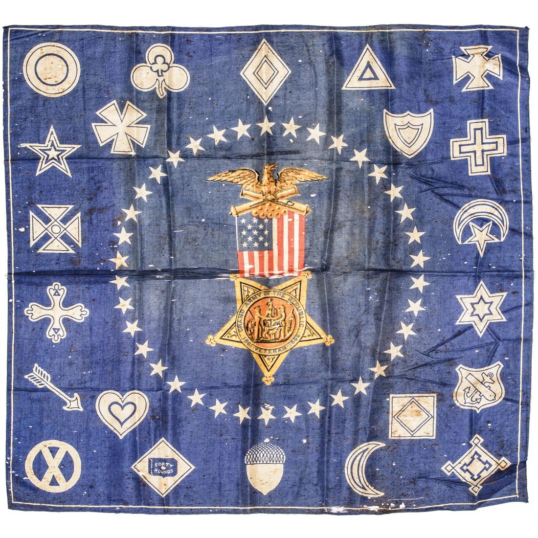 Grand Army of the Republic Printed Silk Textile (1 of 1)