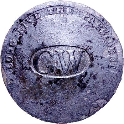 1789 George Washington GW Inaugural Button: Washington ButtonsOriginal 1789 George Washington "GW" Inaugural Button (1789), George Washington Inaugural Button, "GW" In Oval at Center; with Legend, "LONG LIVE THE PRESIDENT" Above