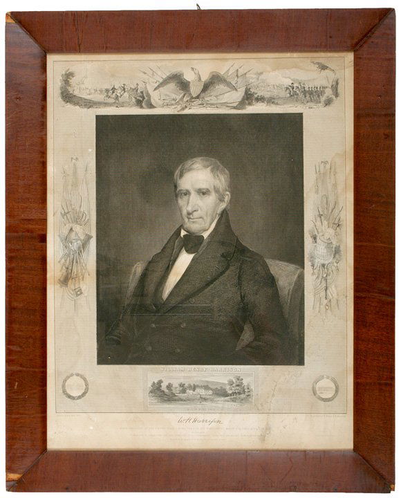 1841, Engraved Portrait, William Henry Harrison: PoliticalRare 1841 Pres. William Harrison Engraved Portrait 1841, Engraved Portrait of President William Henry Harrison, by Pelton & Kimberly, Very Fine. This 1841 dated, Engraved Portrait of Presiden