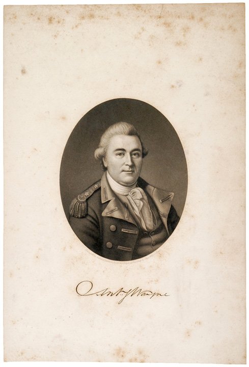 c. 1860 Print of Mad Anthony Wayne by Sartain