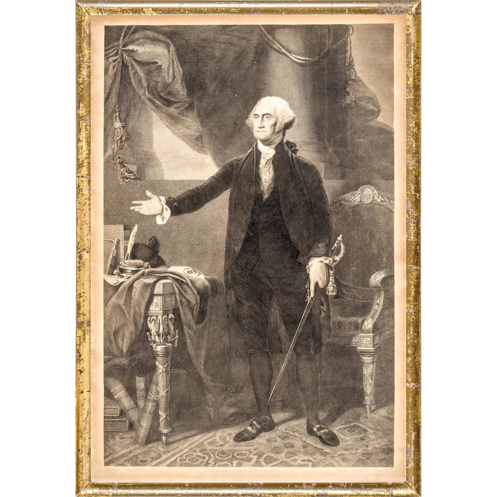 GENERAL WASHINGTON Lansdowne Portrait Engraving: Washington Related "GENERAL WASHINGTON" Classic Lansdowne Portrait Engraving by Ormsby After the Painting by Gilbert Stuart c. 1830 Original Steel Plate Engraving, GENERAL WASHINGTON Famed Lansdowne P