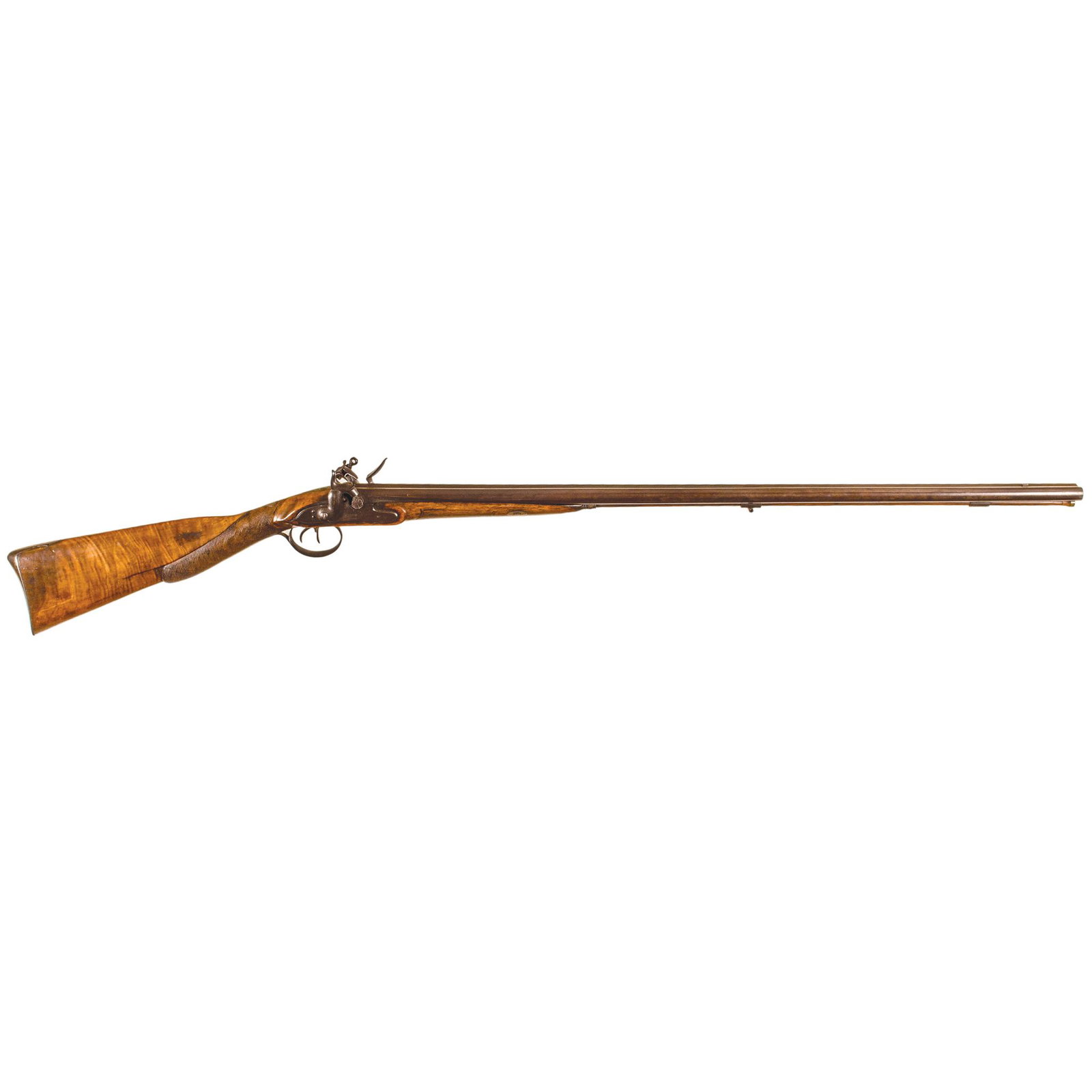 c. 1780 English Made Double Barrel Flintlock Fowler: Guns c. 1780 English/American Double Barrel Flintlock Fowler c. 1780-1810, English made Double Barrel Flintlock Fowler by 'SHARPE, LONDON', One Side Original Flint, the Second Side Converted to Percus