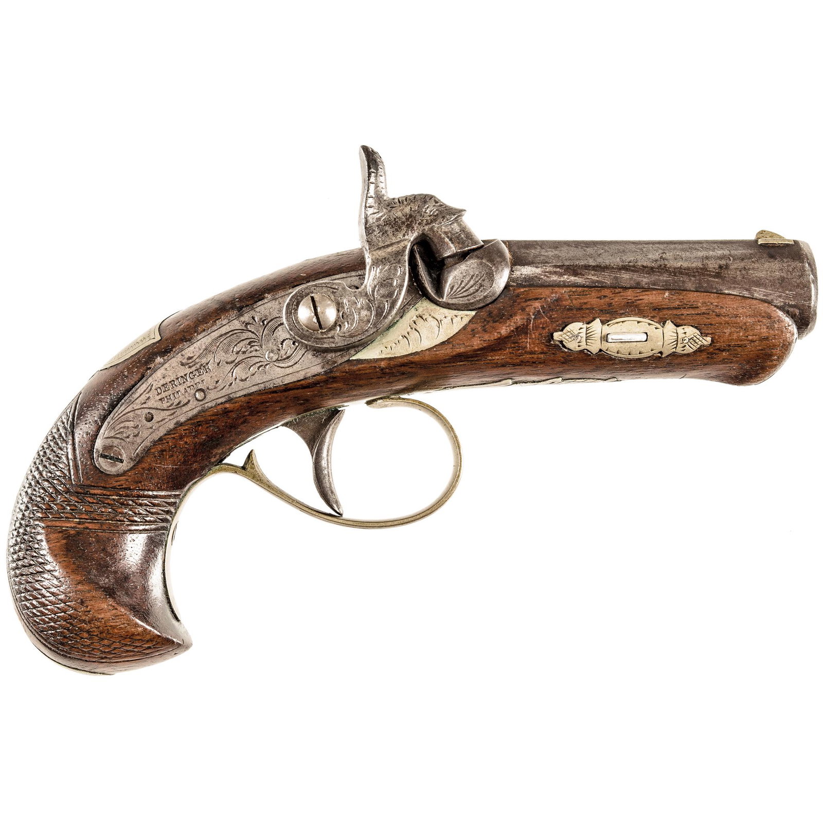 c. 1863 DERRINGER, PHILADELPHIA Pocket Pistol: Guns c. 1863 Philadelphia Derringer Pocket Pistol Made for "N. CURRY SAN FRANCISCO CALIFORNIA AGENTS" c. 1863 Civil War Period, Philadelphia Derringer Pocket Pistol Made for "N. CURRY SAN FRANCISCO CA