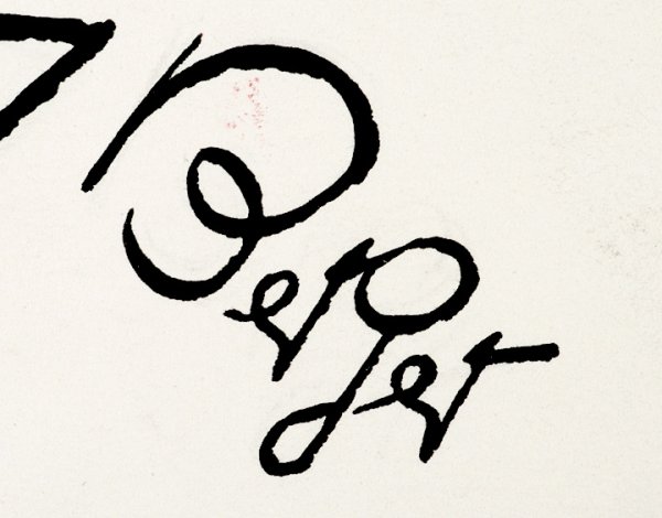 Oscar Berger Signed Sketch of Winston Churchill - 2