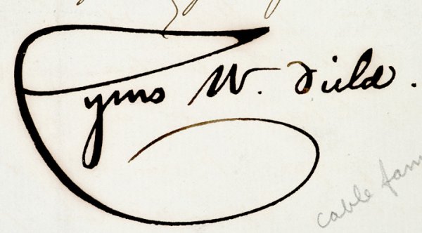 CYRUS W. FIELD, 1874, Autograph Letter Signed - 2