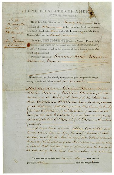 Three Slavery Sale Documents, 1847 - 2