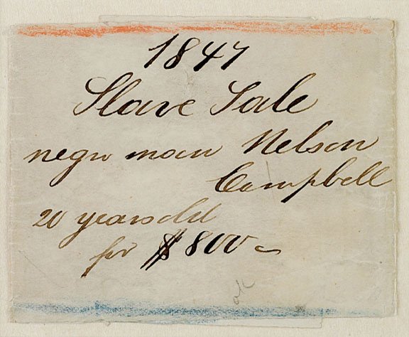 Three Slavery Sale Documents, 1847 - 5