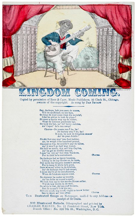 Black Minstrel Broadside Song Sheet, c. 1864
