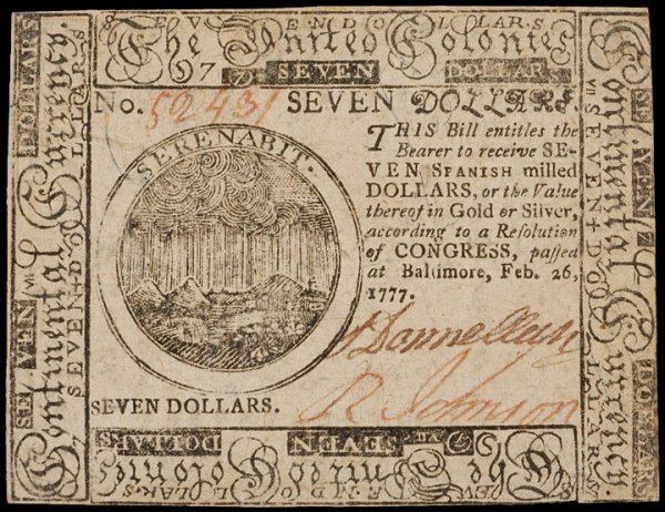 Continental Currency, Feb. 26, 1777, 9 Notes - 3