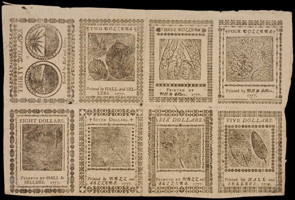 2-26-1777, Uncut Sheet Blue Counterfeit Detectors - 2