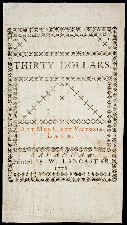 Colonial Currency, GA, May 4, 1778, $30 BOAR - 2