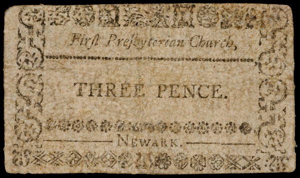 Colonial Currency NJ Dec. 16, 1790 2 Notes 1¢, 3d - 4