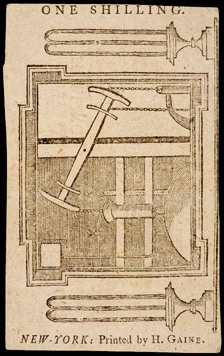 Colonial Currency NY Aug. 25, 1774, 1s WATERWORKS - 2