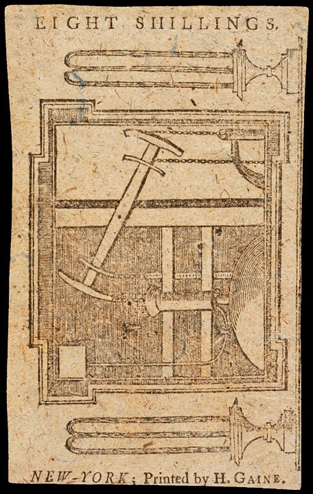 Colonial Currency NY Aug. 2, 1774, 8s WATER WORKS - 2