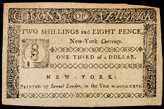 Colonial Currency, NY, March 5, 1776, $1/3 - 2