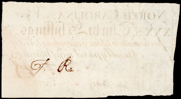 Colonial Currency, NC, March 9, 1754, 30s, HOUSE - 2