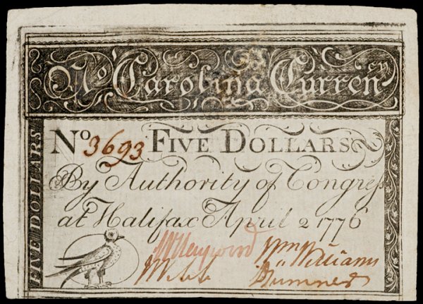 Colonial Currency, NC, April 2, 1776, $5, TRITON - 3