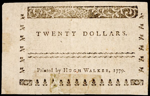 Colonial Currency, NC, May 15, 1779, $20, PEACE - 2