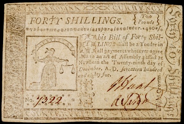 Colonial Currency, NC, December 29, 1785, £2