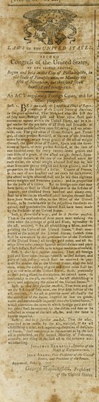 1793, Foreign Coins Regulation: HERALD OF THE US