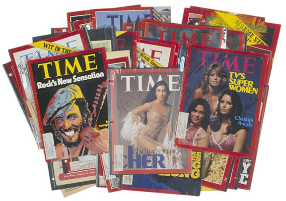 TIME Magazine Covers Signed by ENTERTAINERS