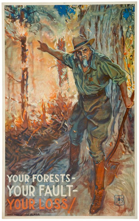 James M. Flagg Uncle Sam Forest Fire Poster (1 of 2)