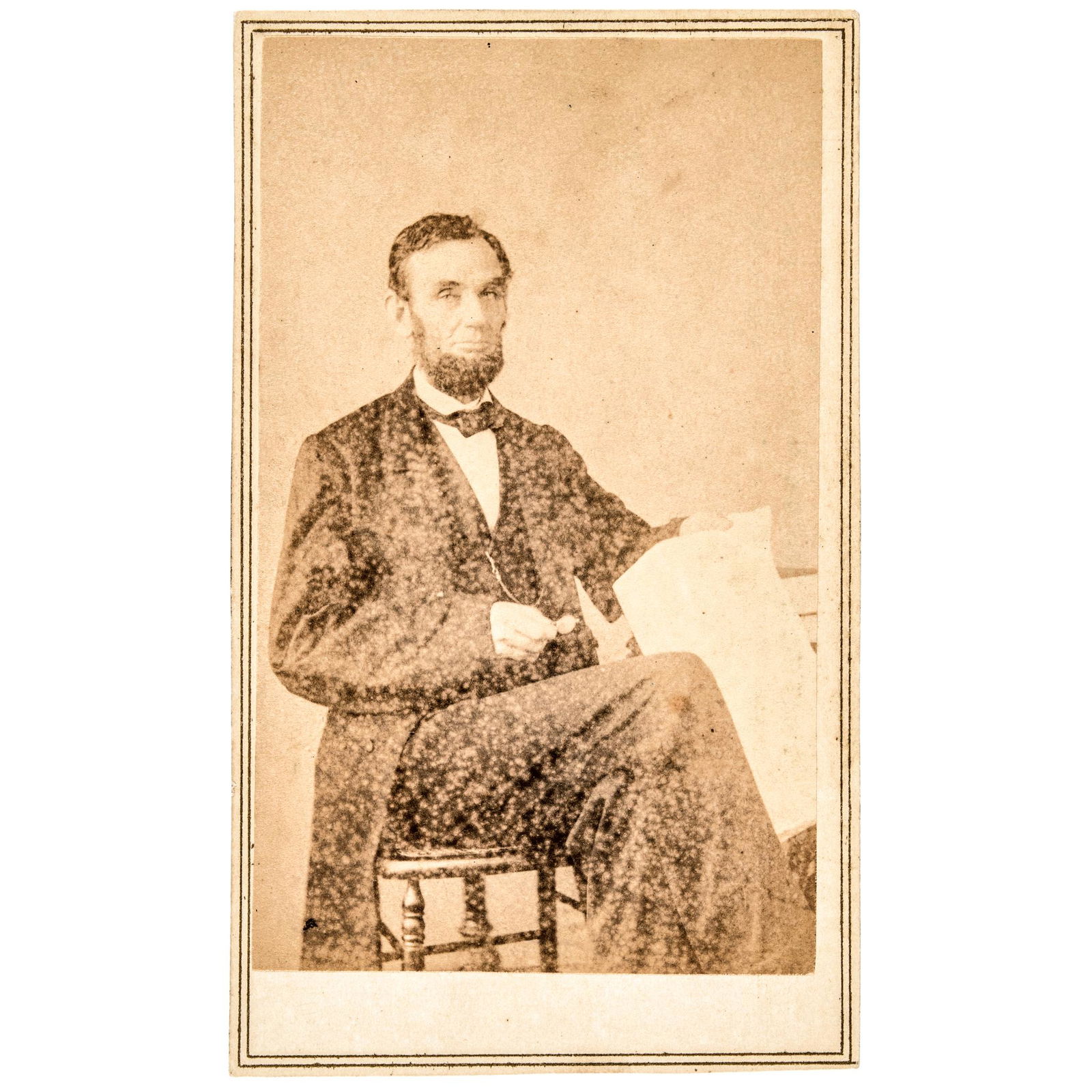 President Abraham Lincoln CDV Photo by A. Gardner: Abraham Lincoln Related President Abraham Lincoln Carte de Visite Photograph c. 1863 Civil War Period, Carte de Visite Photograph of President Abraham Lincoln, O-71, image taken by Alexander Gardner i
