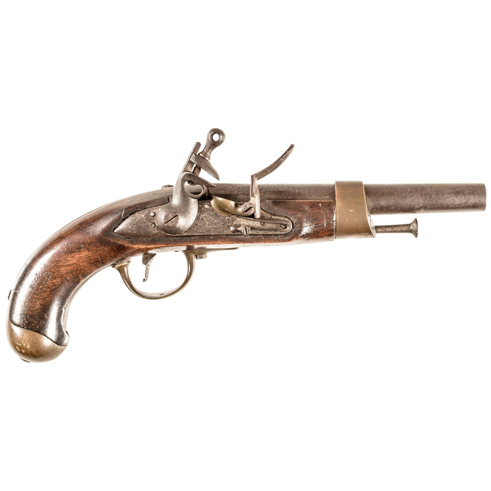 American War of 1812 French Military Flint Pistol: War of 1812 American War of 1812 Era French Military Flintlock Pistol 1812-Dated War of 1812 Era, French Military Model Year "AN XIII" Flintlock Service Pistol, Very Fine. This handsome Napoleonic War