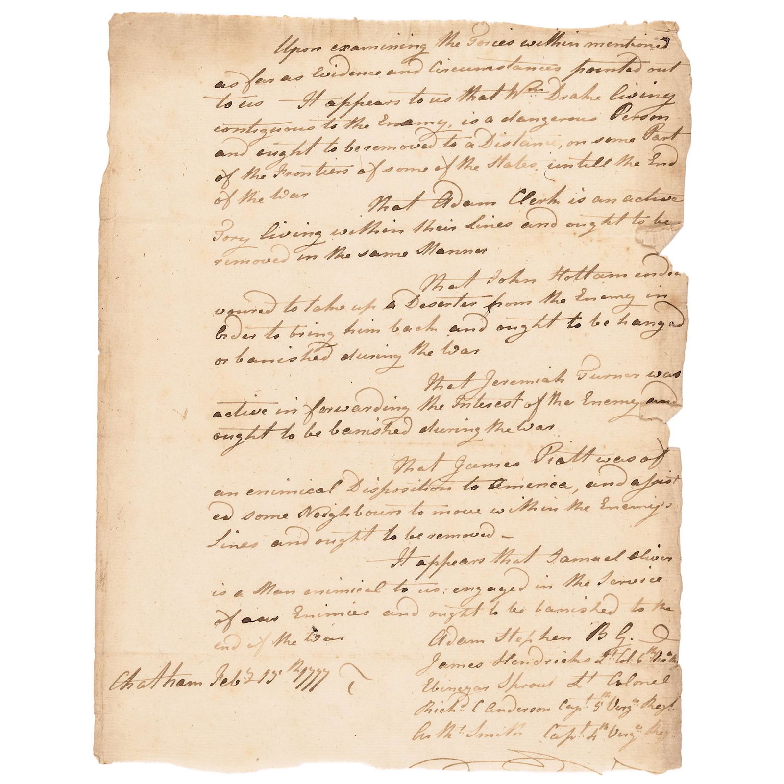 1777 Gen. Adam Stephen Revolutionary War Document (1 of 4)